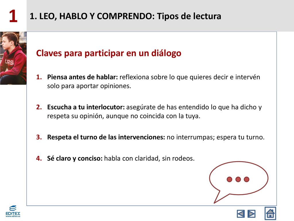 1 1. LEO, HABLO Y COMPRENDO: Tipos de lectura