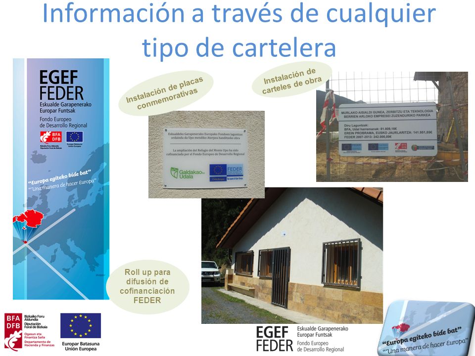 Información a través de cualquier tipo de cartelera