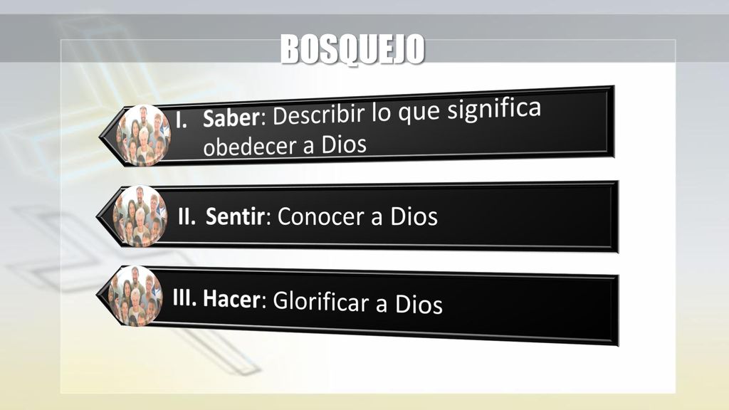 BOSQUEJO I. Saber: Describir lo que significa obedecer a Dios