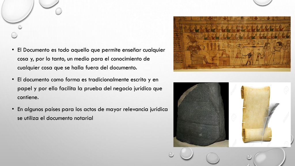 El Documento es todo aquello que permite enseñar cualquier cosa y, por lo tanto, un medio para el conocimiento de cualquier cosa que se halla fuera del documento.