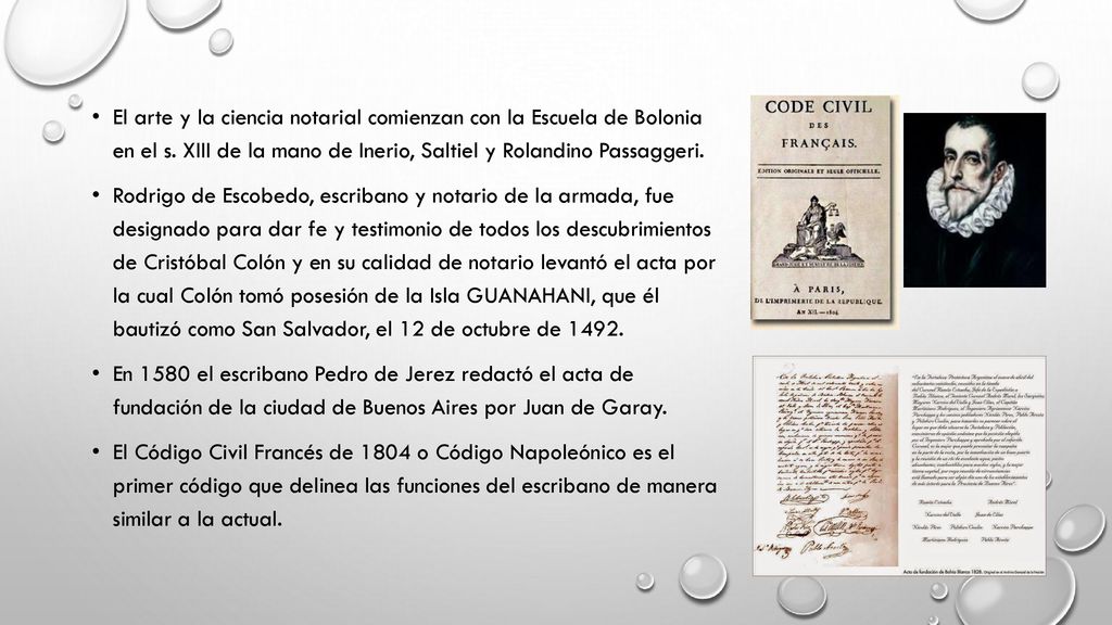 El arte y la ciencia notarial comienzan con la Escuela de Bolonia en el s. XIII de la mano de Inerio, Saltiel y Rolandino Passaggeri.
