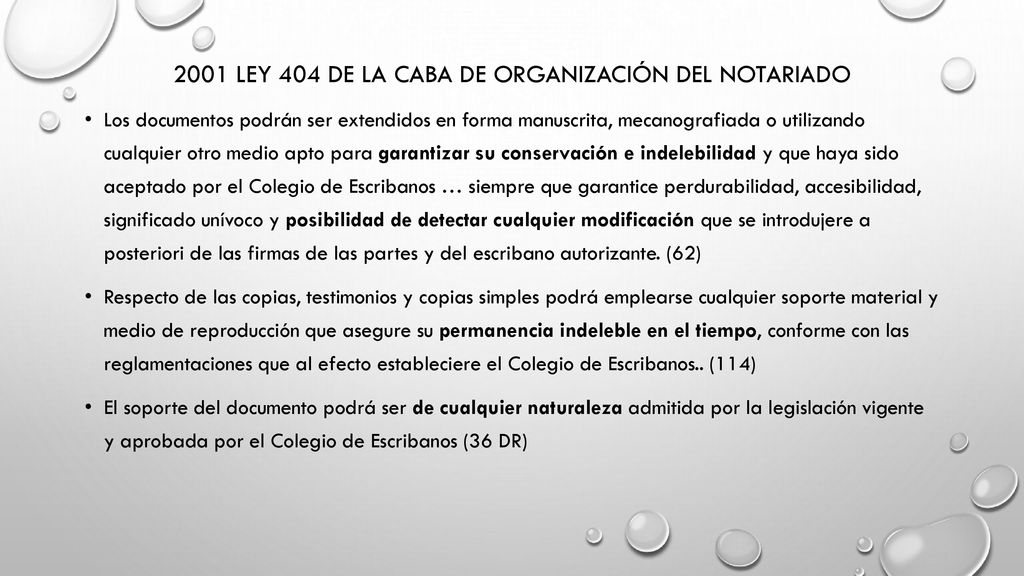 2001 Ley 404 de la CABA de ORGANIZACIÓN DEL NOTARIADO