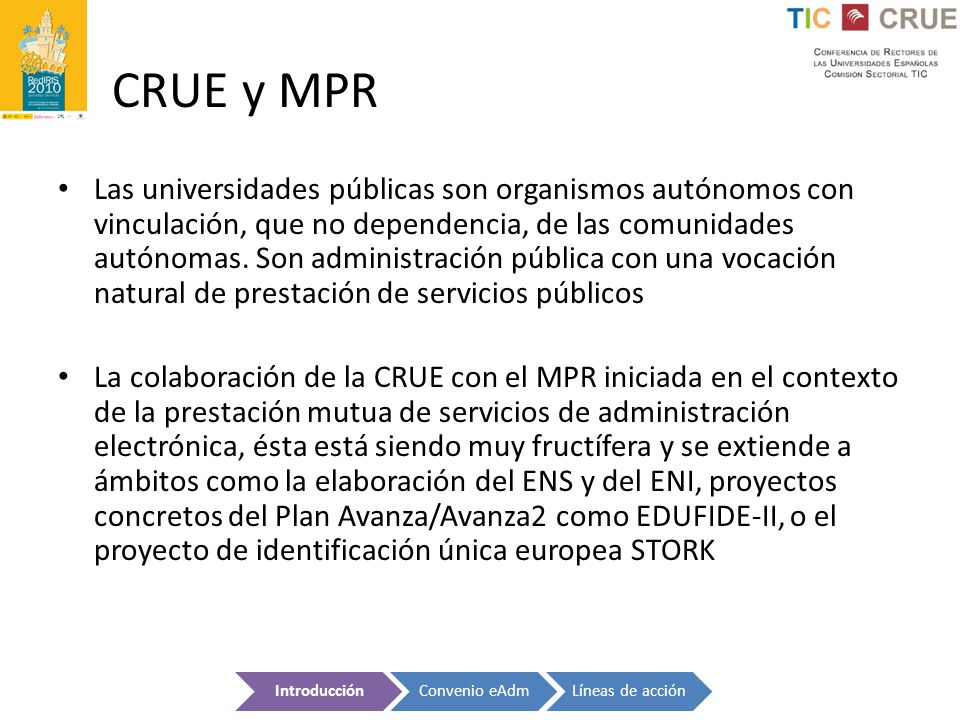 CRUE y MPR