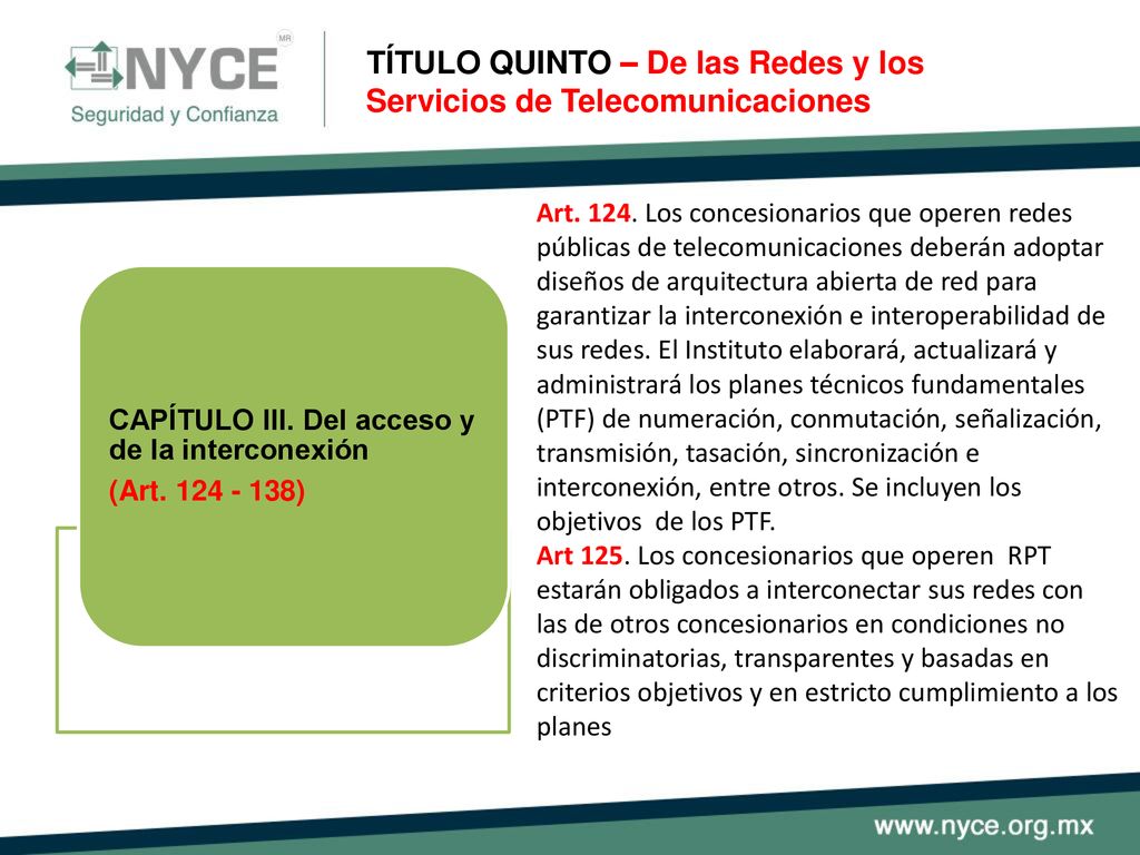 TÍTULO QUINTO – De las Redes y los Servicios de Telecomunicaciones