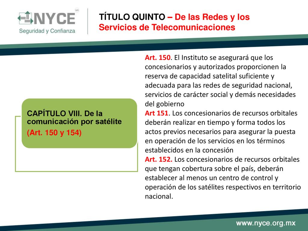 TÍTULO QUINTO – De las Redes y los Servicios de Telecomunicaciones