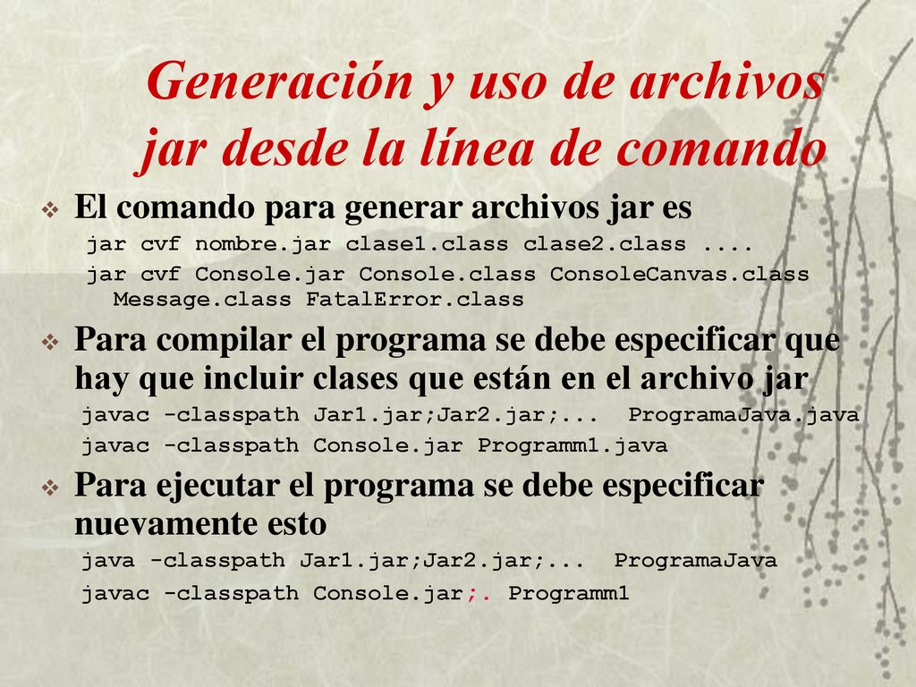 Generación y uso de archivos jar desde la línea de comando