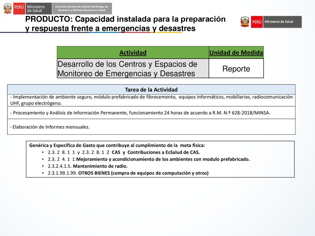 Dirección General de Gestión del Riesgo de Desastres y Defensa Nacional en Salud