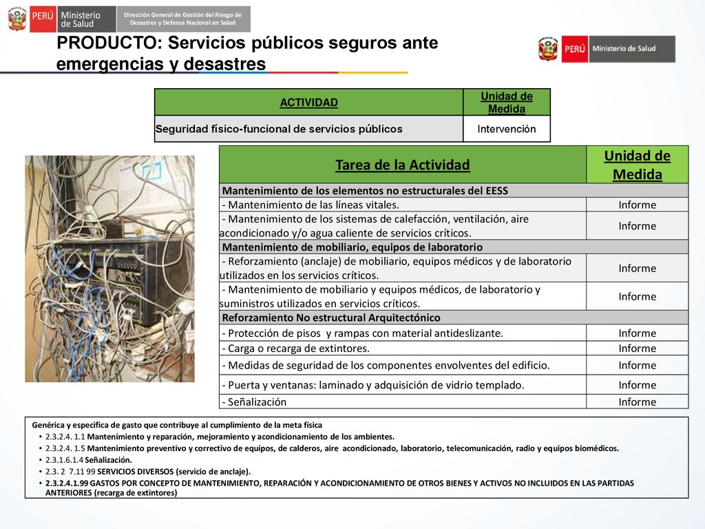 PRODUCTO: Servicios públicos seguros ante emergencias y desastres