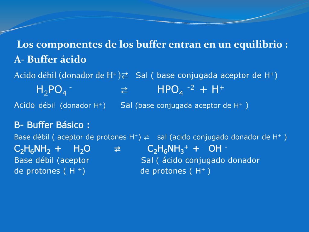 Los componentes de los buffer entran en un equilibrio :