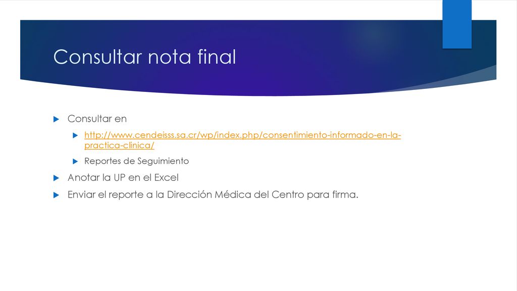 Consultar nota final Consultar en Anotar la UP en el Excel