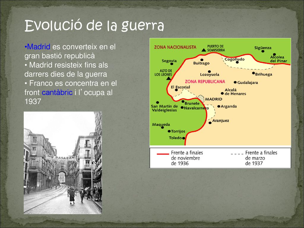 Evolució de la guerra Madrid es converteix en el gran bastió republicà