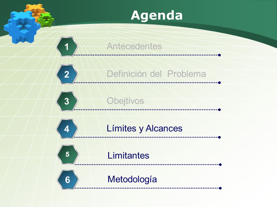 Agenda 1 Antecedentes 2 Definición del Problema 3 Obejtivos 4