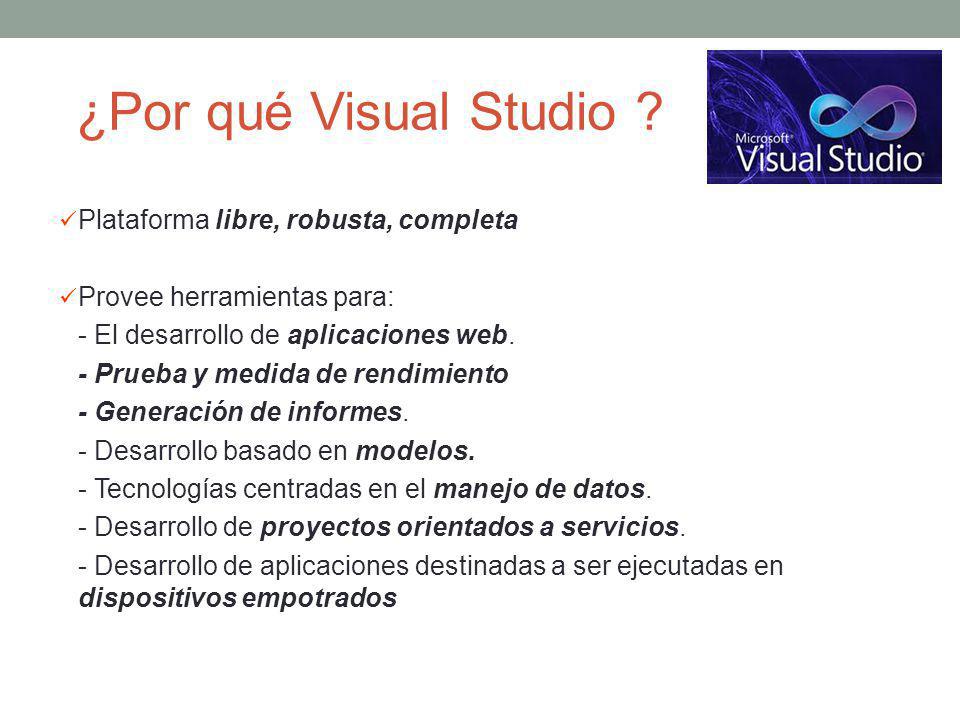 ¿Por qué Visual Studio Plataforma libre, robusta, completa
