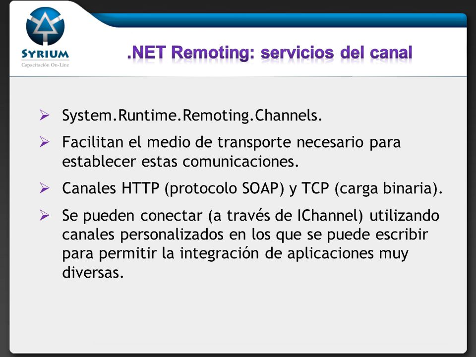 .NET Remoting: servicios del canal
