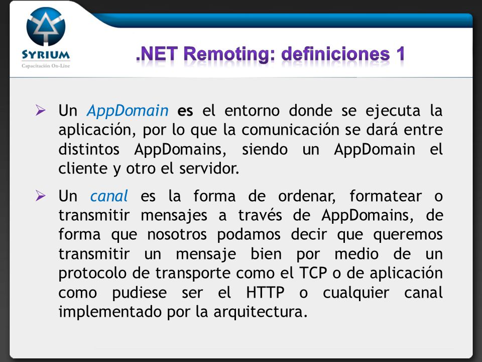 .NET Remoting: definiciones 1