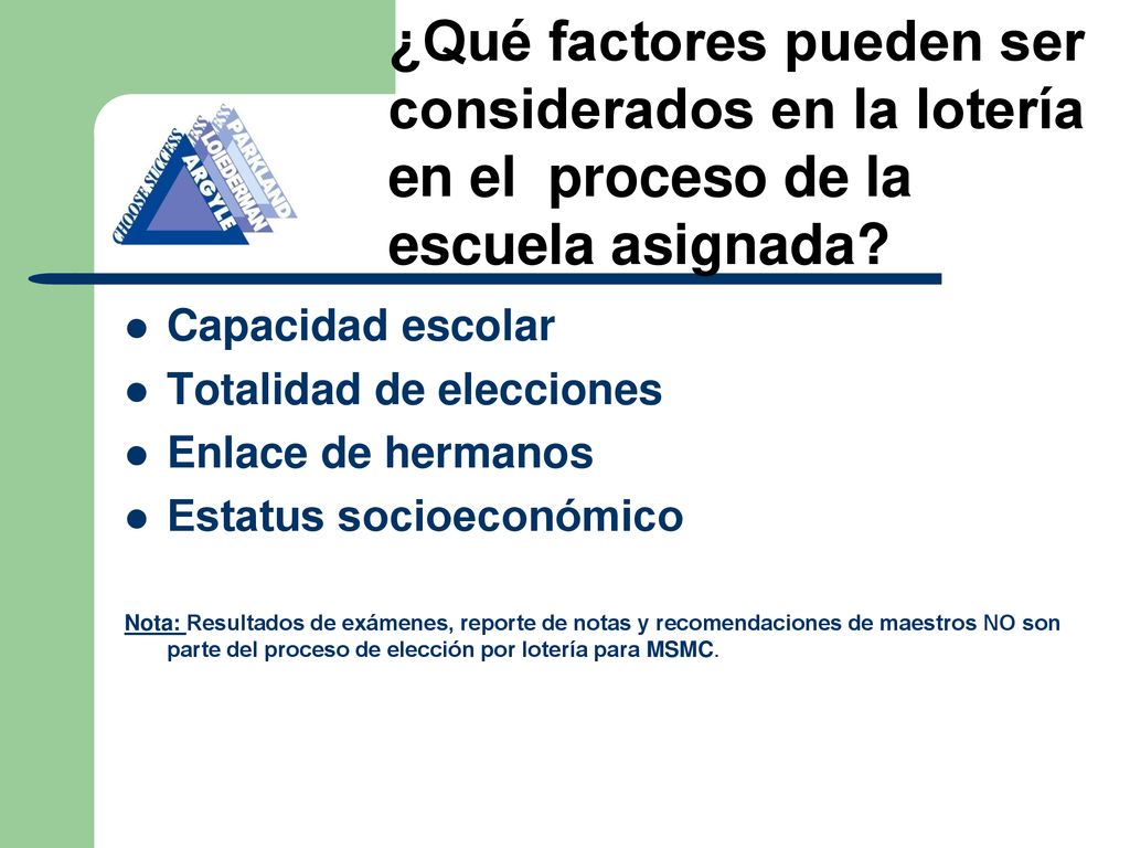¿Qué factores pueden ser considerados en la lotería en el proceso de la escuela asignada