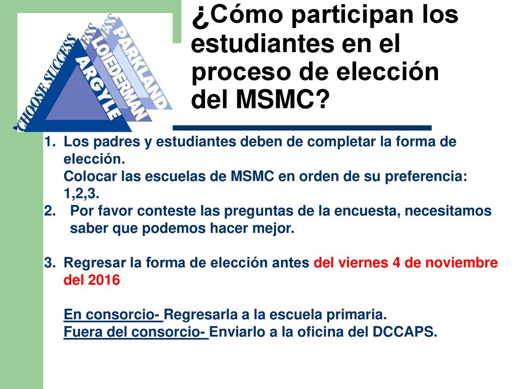 ¿Cómo participan los estudiantes en el proceso de elección del MSMC