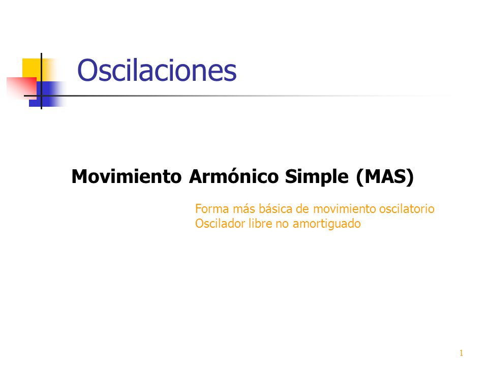 Oscilaciones Movimiento Armónico Simple (MAS)