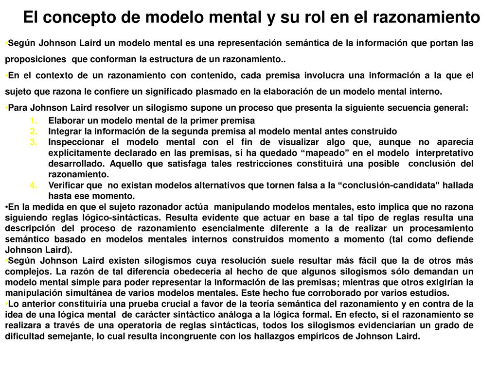 El concepto de modelo mental y su rol en el razonamiento