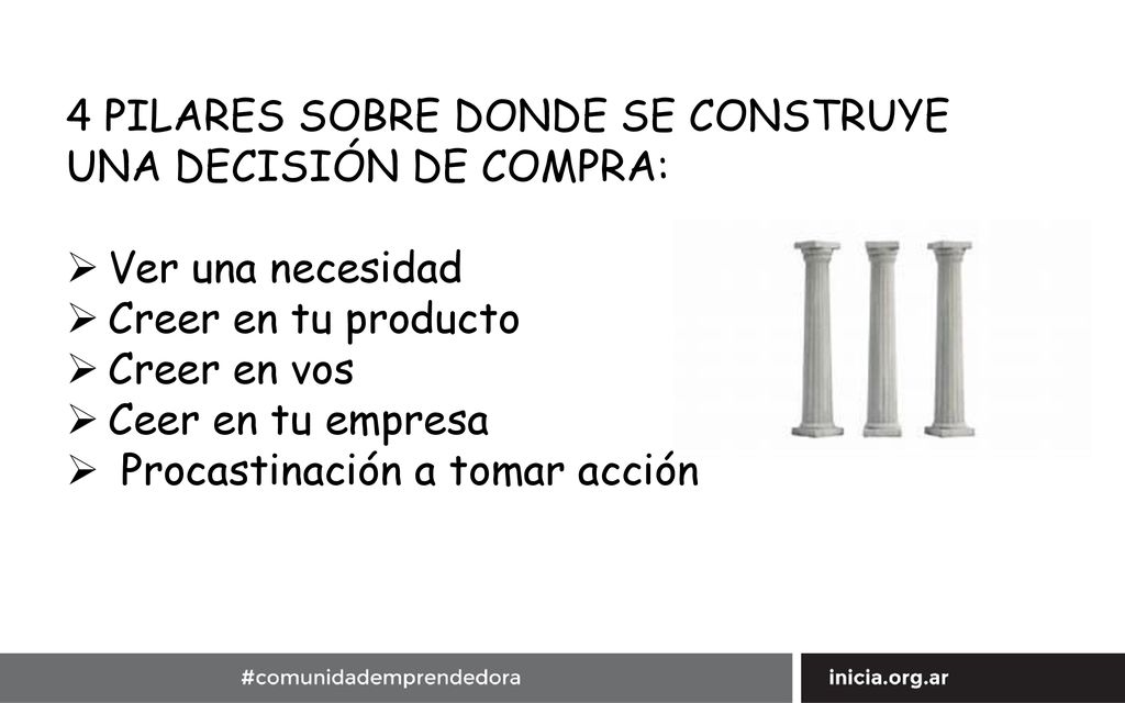 4 PILARES SOBRE DONDE SE CONSTRUYE UNA DECISIÓN DE COMPRA:
