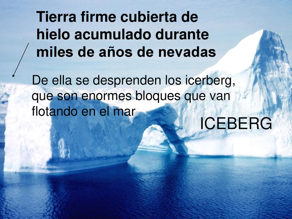 Tierra firme cubierta de hielo acumulado durante miles de años de nevadas