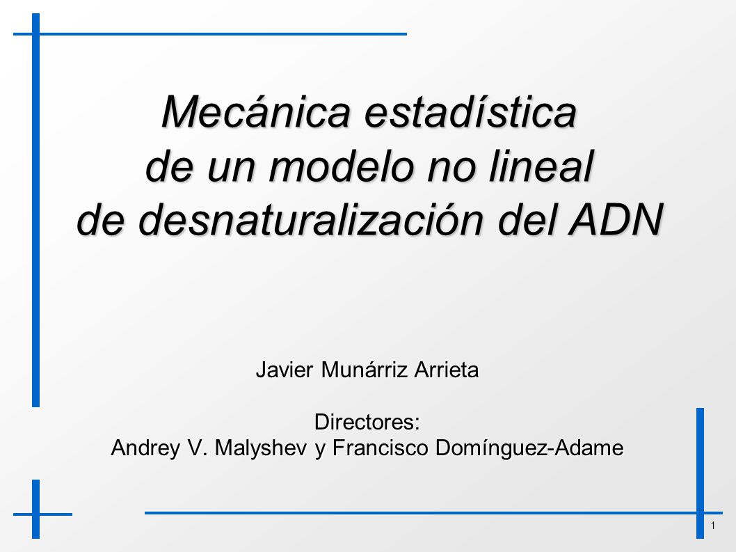 Mecánica estadística de un modelo no lineal de desnaturalización del ADN