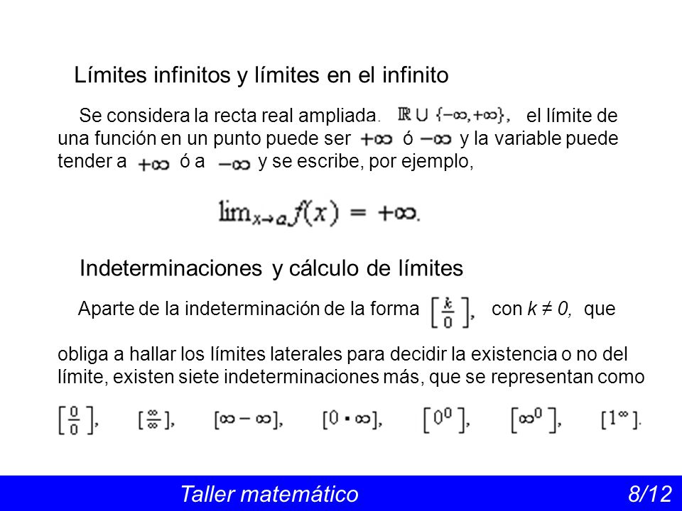 Límites infinitos y límites en el infinito