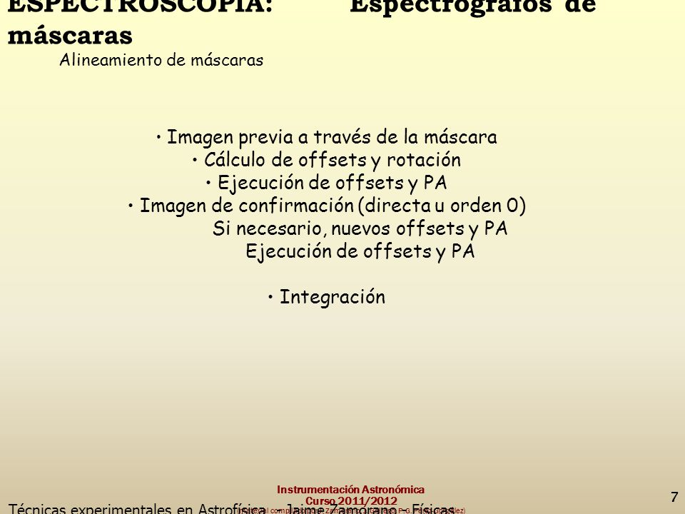 ESPECTROSCOPÍA: Espectrógrafos de máscaras
