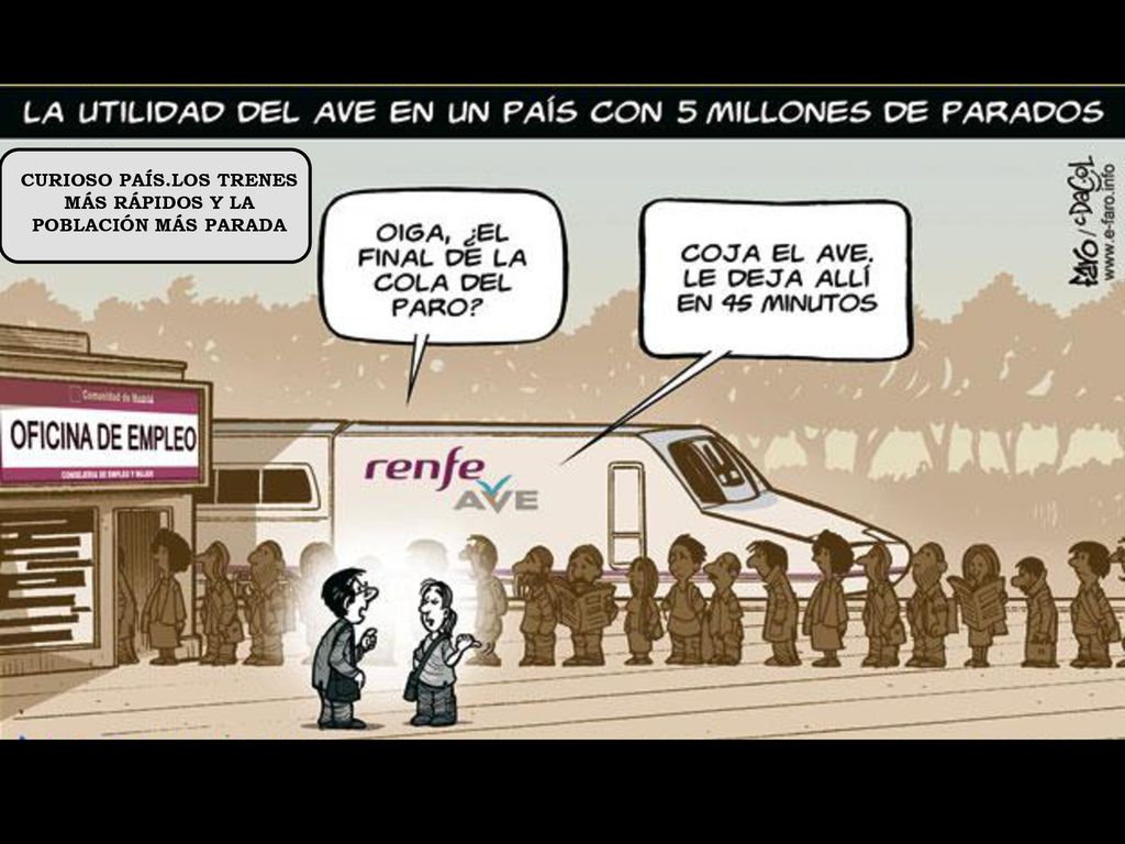 CURIOSO PAÍS.LOS TRENES MÁS RÁPIDOS Y LA POBLACIÓN MÁS PARADA