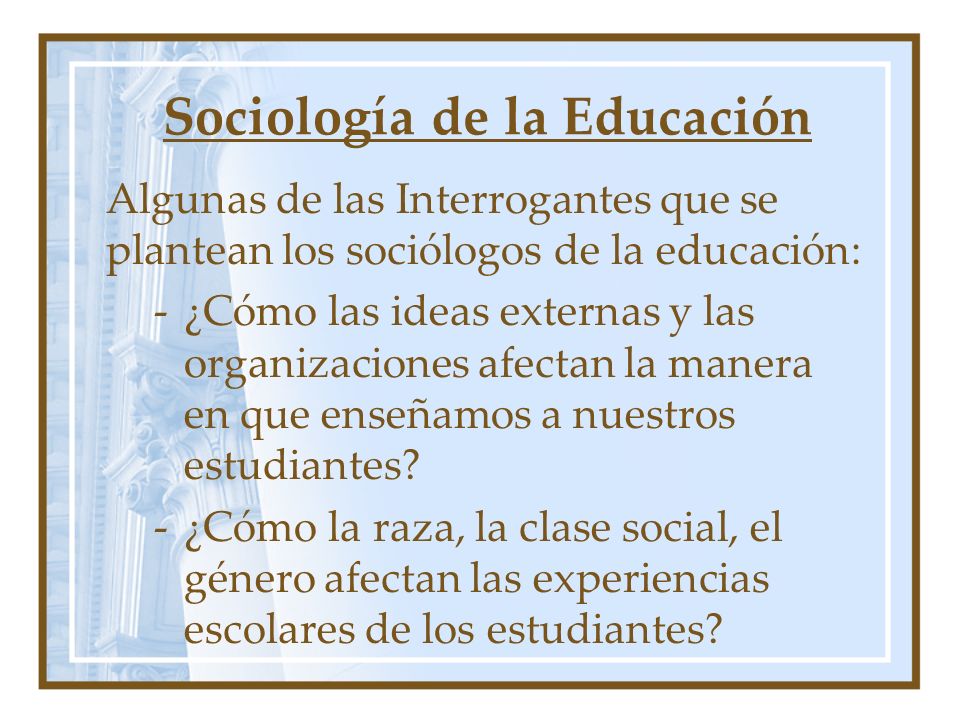 Sociología de la Educación