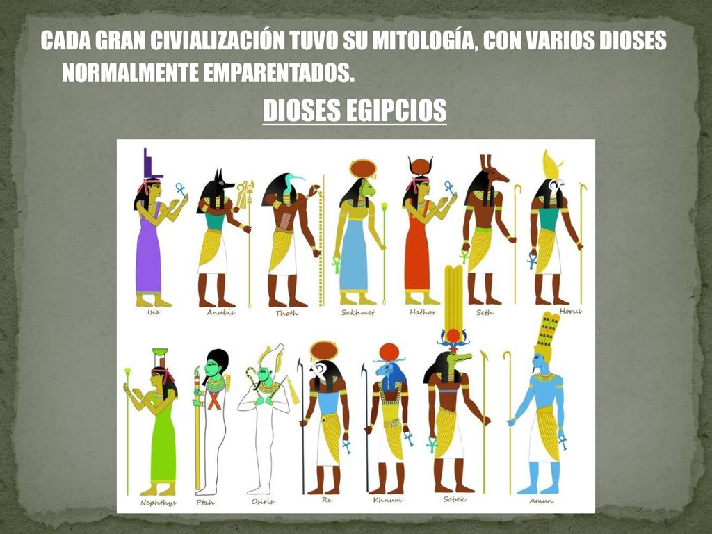 CADA GRAN CIVIALIZACIÓN TUVO SU MITOLOGÍA, CON VARIOS DIOSES NORMALMENTE EMPARENTADOS.