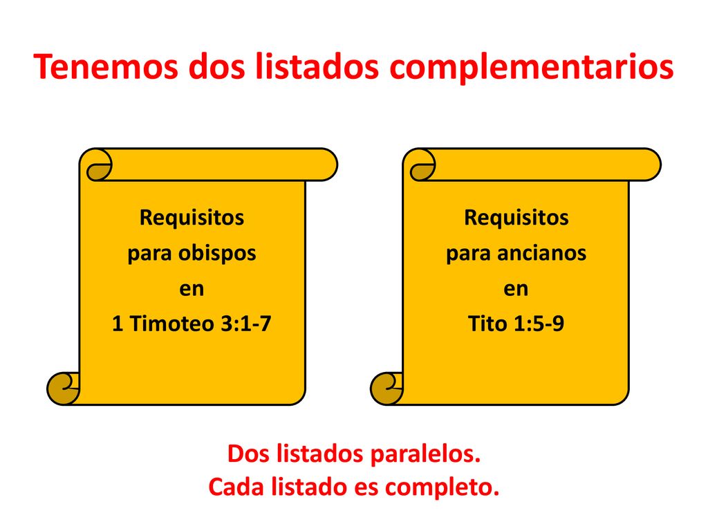 Tenemos dos listados complementarios