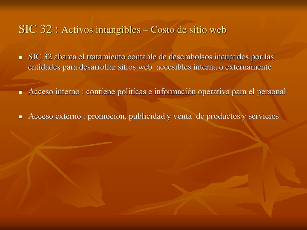 SIC 32 : Activos intangibles – Costo de sitio web