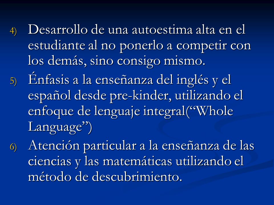 Desarrollo de una autoestima alta en el estudiante al no ponerlo a competir con los demás, sino consigo mismo.