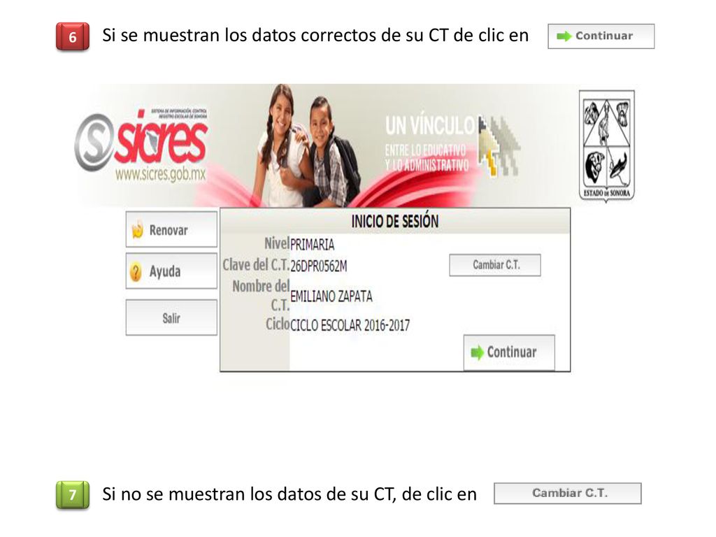 Si se muestran los datos correctos de su CT de clic en