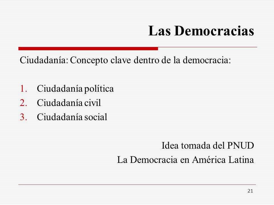 Las Democracias Ciudadanía: Concepto clave dentro de la democracia: