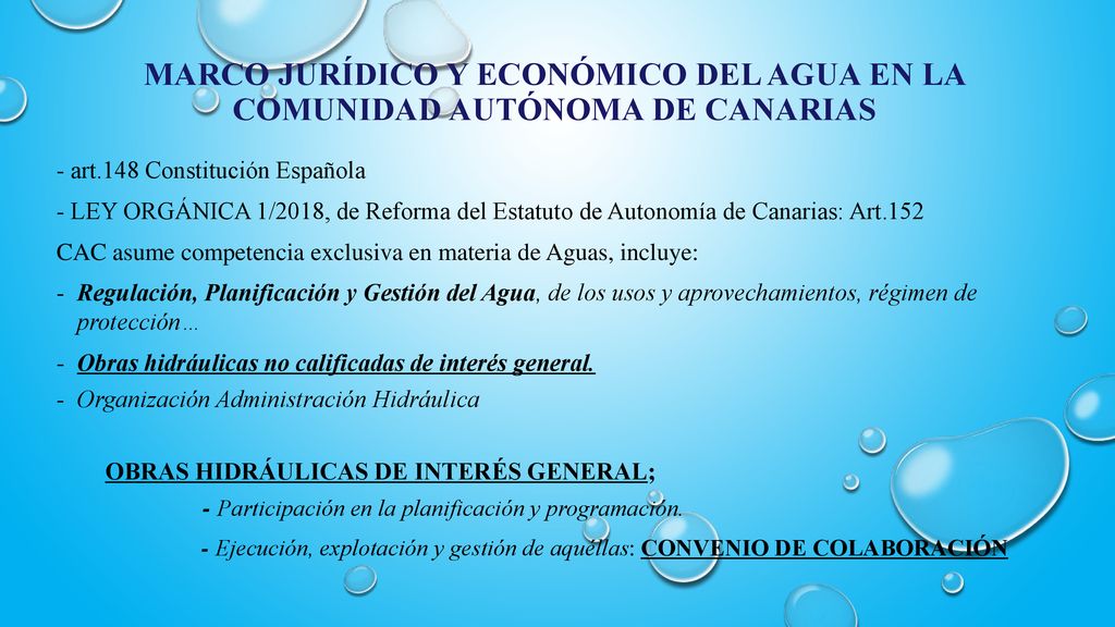 MARCO JURÍDICO Y ECONÓMICO DEL AGUA EN LA COMUNIDAD AUTÓNOMA DE CANARIAS