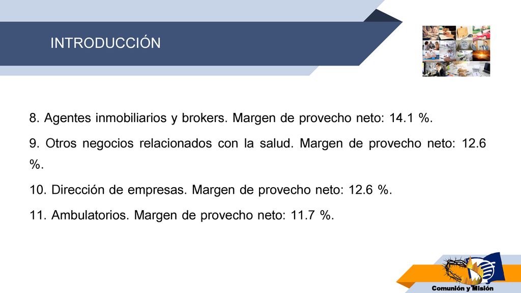 INTRODUCCIÓN 8. Agentes inmobiliarios y brokers. Margen de provecho neto: 14.1 %.