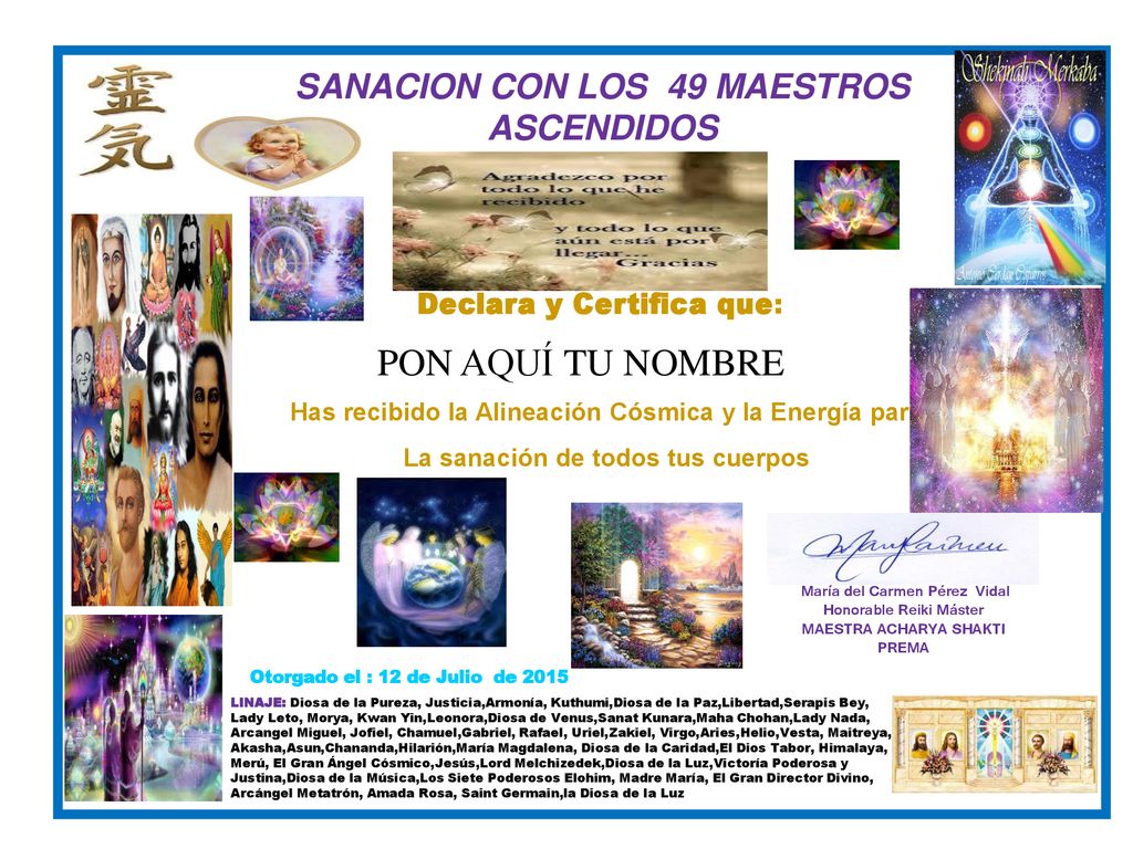 PON AQUÍ TU NOMBRE SANACION CON LOS 49 MAESTROS ASCENDIDOS