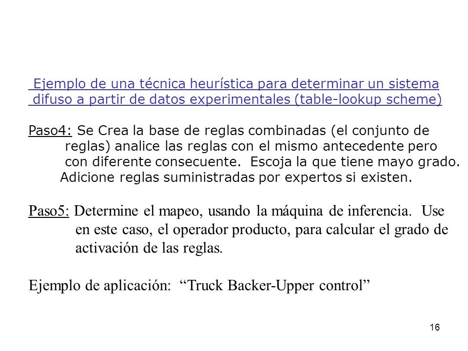 Paso5: Determine el mapeo, usando la máquina de inferencia. Use
