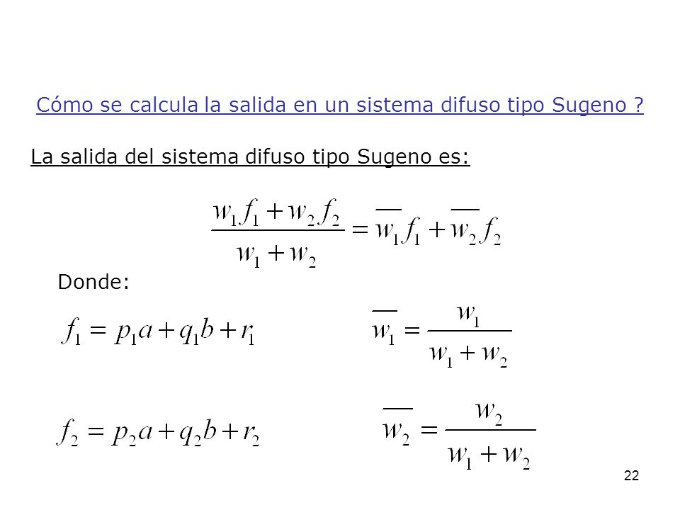 Cómo se calcula la salida en un sistema difuso tipo Sugeno