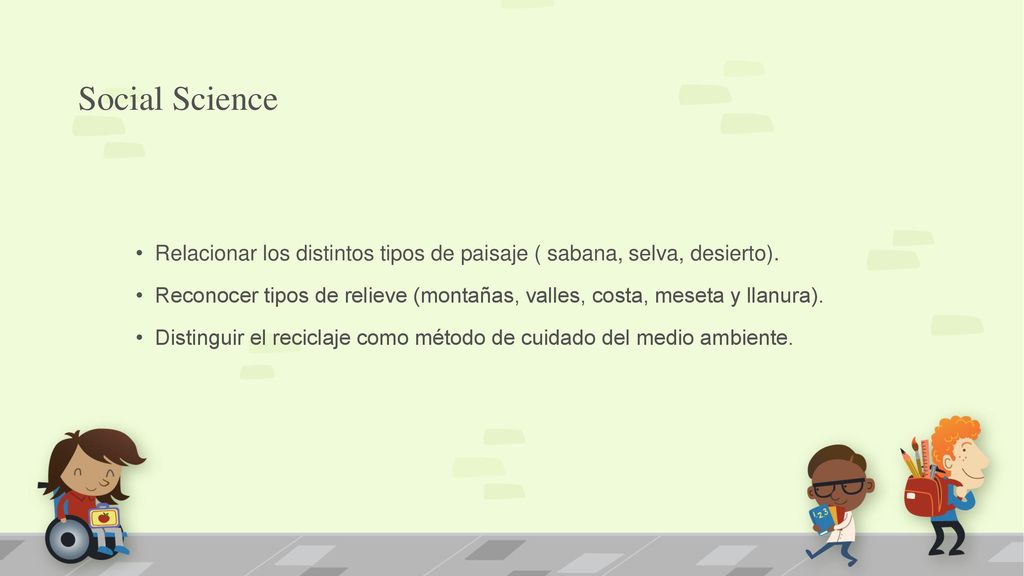 Social Science Relacionar los distintos tipos de paisaje ( sabana, selva, desierto).