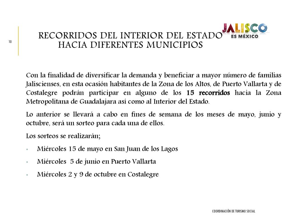 Recorridos del Interior del Estado hacia diferentes Municipios