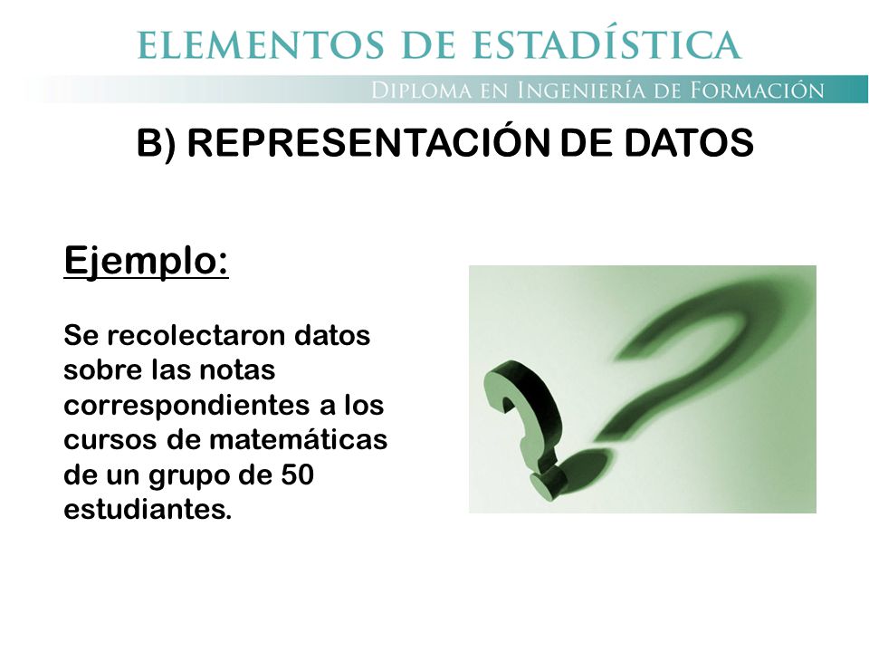 B) REPRESENTACIÓN DE DATOS