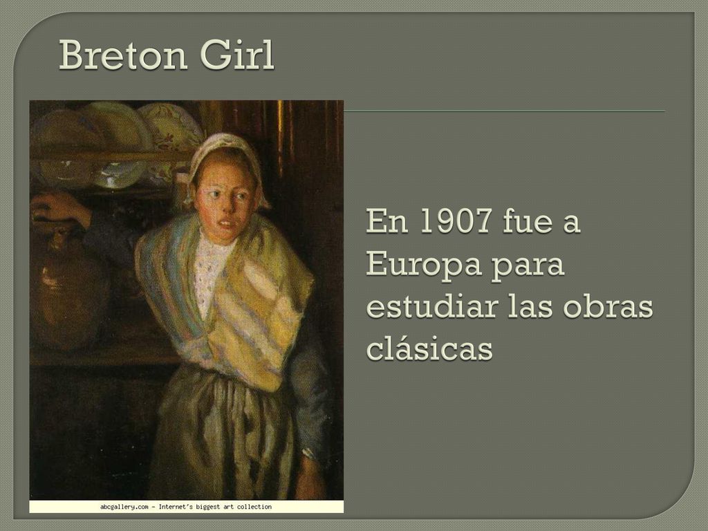 En 1907 fue a Europa para estudiar las obras clásicas