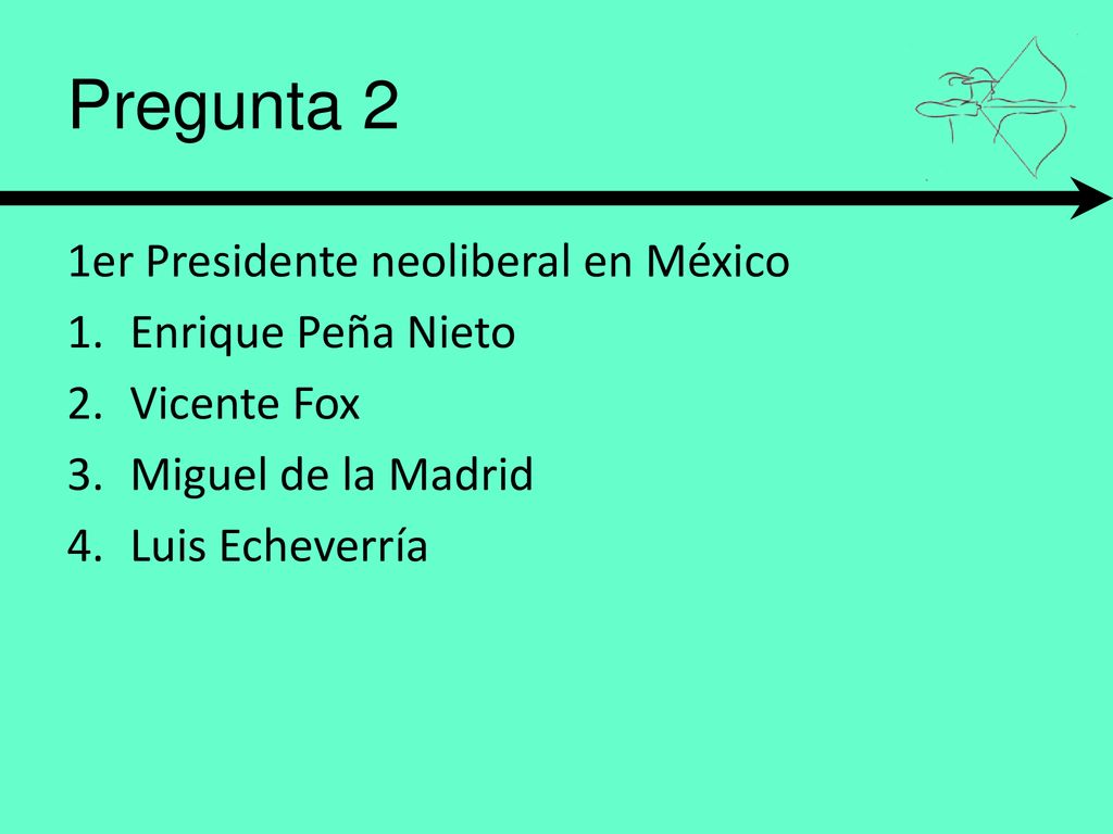 Pregunta 2 1er Presidente neoliberal en México Enrique Peña Nieto