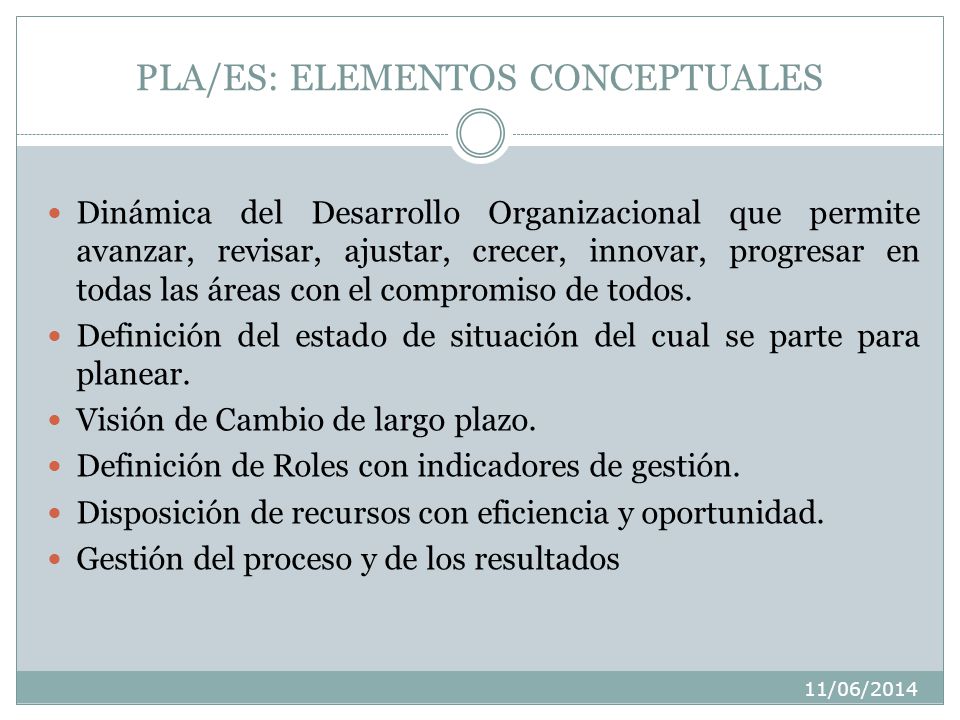 PLA/ES: ELEMENTOS CONCEPTUALES