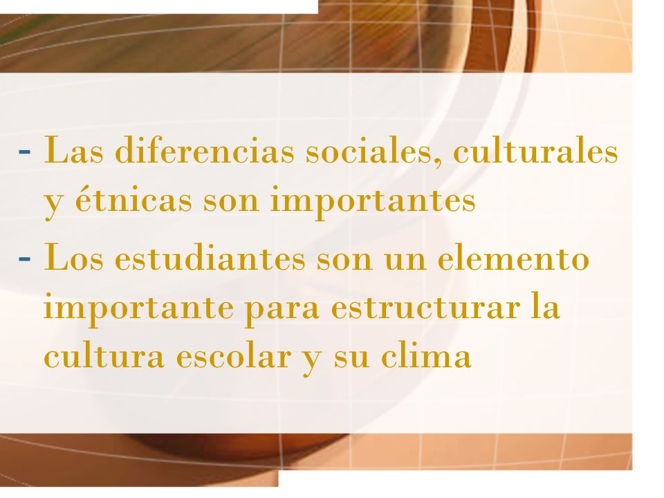 Las diferencias sociales, culturales y étnicas son importantes