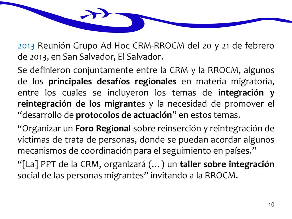 2013 Reunión Grupo Ad Hoc CRM-RROCM del 20 y 21 de febrero de 2013, en San Salvador, El Salvador.