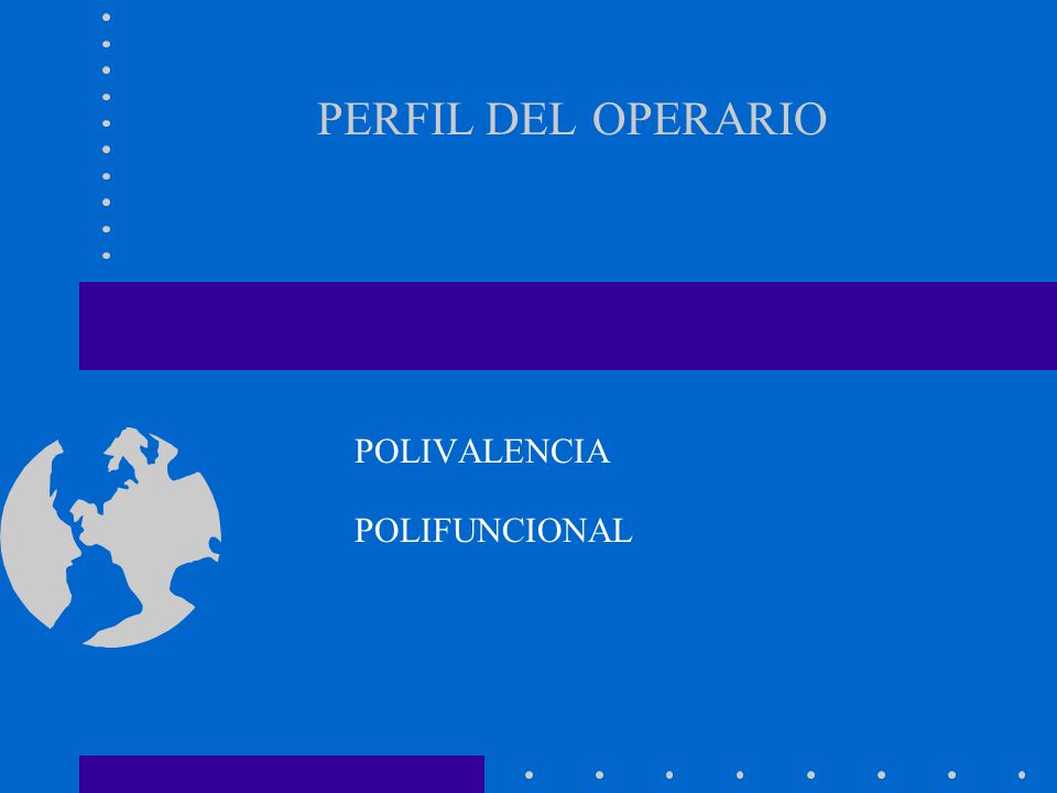 PERFIL DEL OPERARIO POLIVALENCIA POLIFUNCIONAL